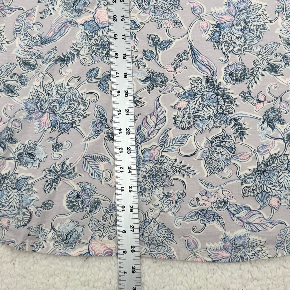 Pure Jill J Jill Womens 2X Pima Cotton Floral Paisley Long Sleeve Shirttail Tee - Picture 6 of 8